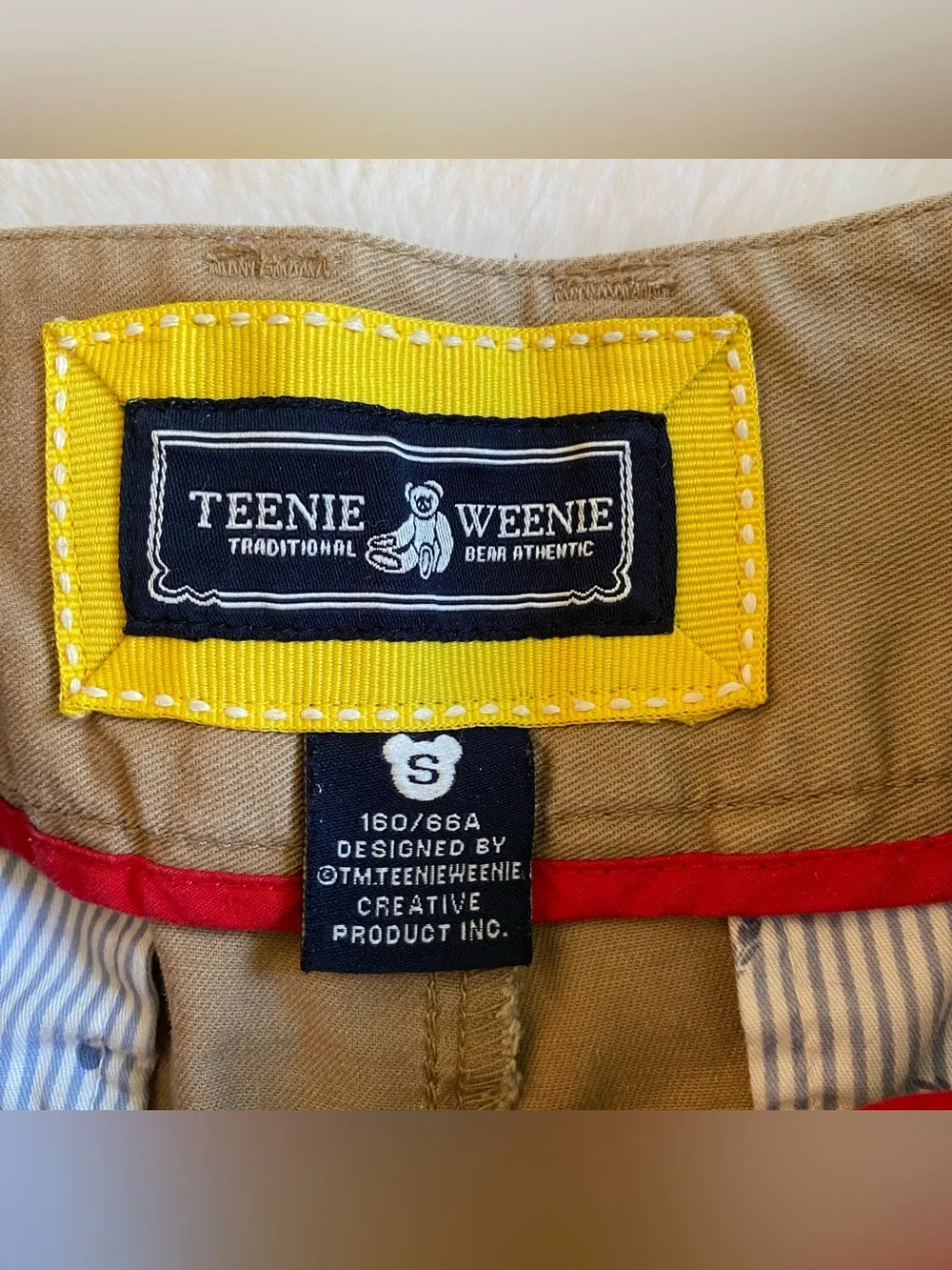 Khaki / Tan Cotton Trouser Mini Short Shorts -Mid Rise, Slant Pockets, 3” long - Picture 7 of 13